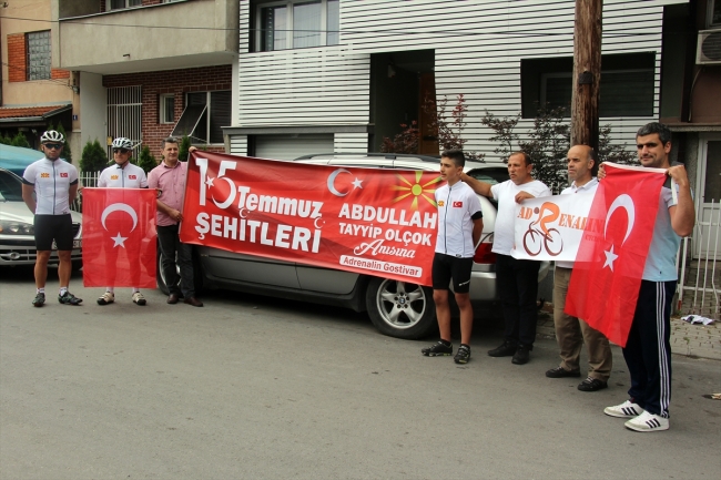 15 Temmuz şehitleri için Üsküp'ten İstanbul'a pedal çevirecekler